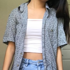 Men’s Small Floral Casual Button Down Shirt